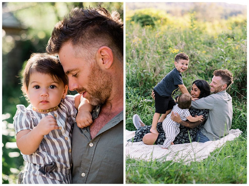 Outdoor Family Photography in Loch Raven, near Baltimore Maryland.  Nature Gardens