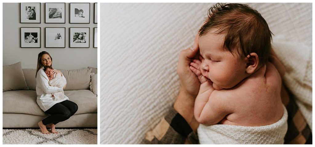 Posed Newborn Portraits of a new baby girl during her indoor newborn photography session in Philadelphia Pennsylvania