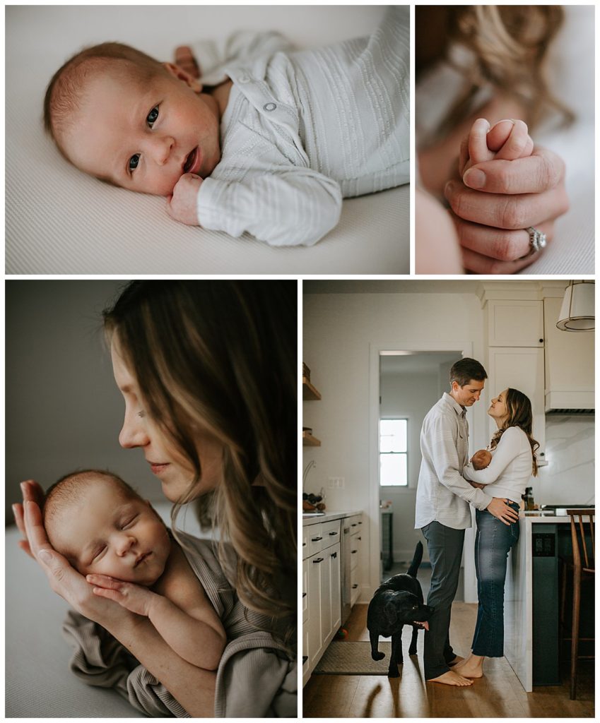 Including pets in your newborn portraits at home in a natural way