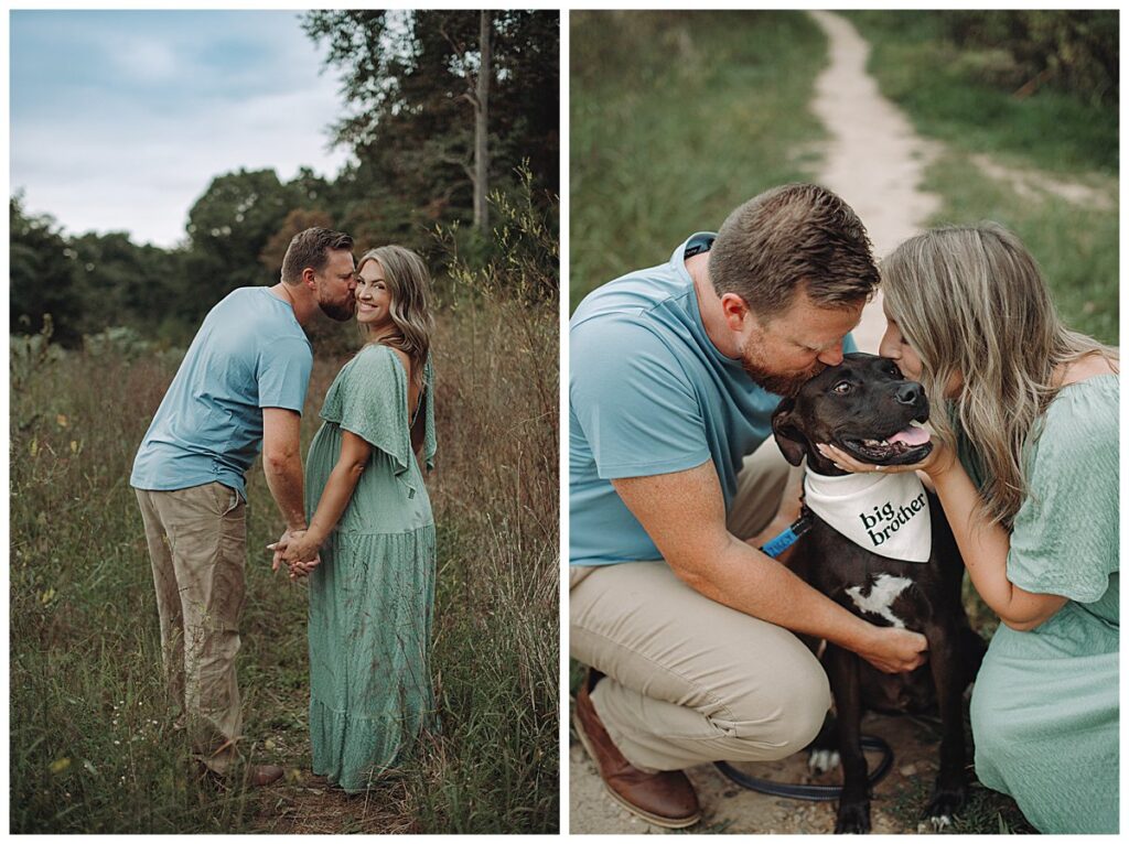 Outdoor maternity pics with dog