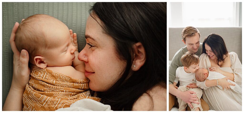Main Line Newborn Photographer captures family in natural way family photography on the main line