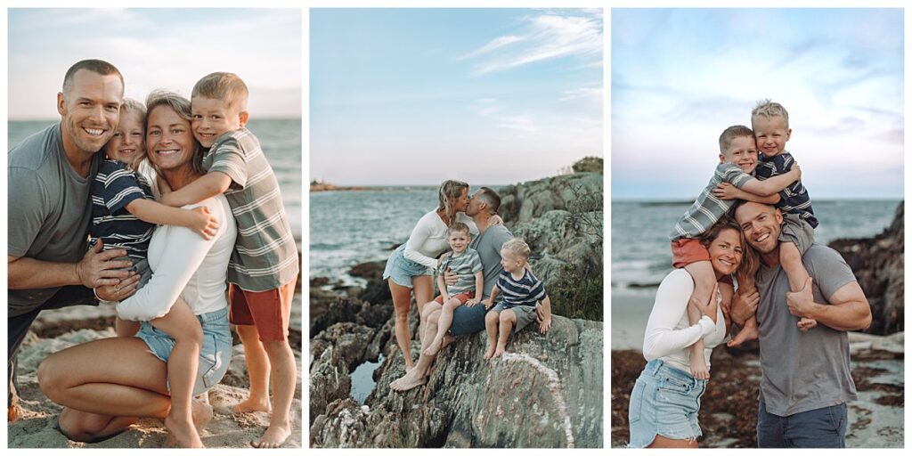 A family poses for their summer photos together with Steph Kines Photo