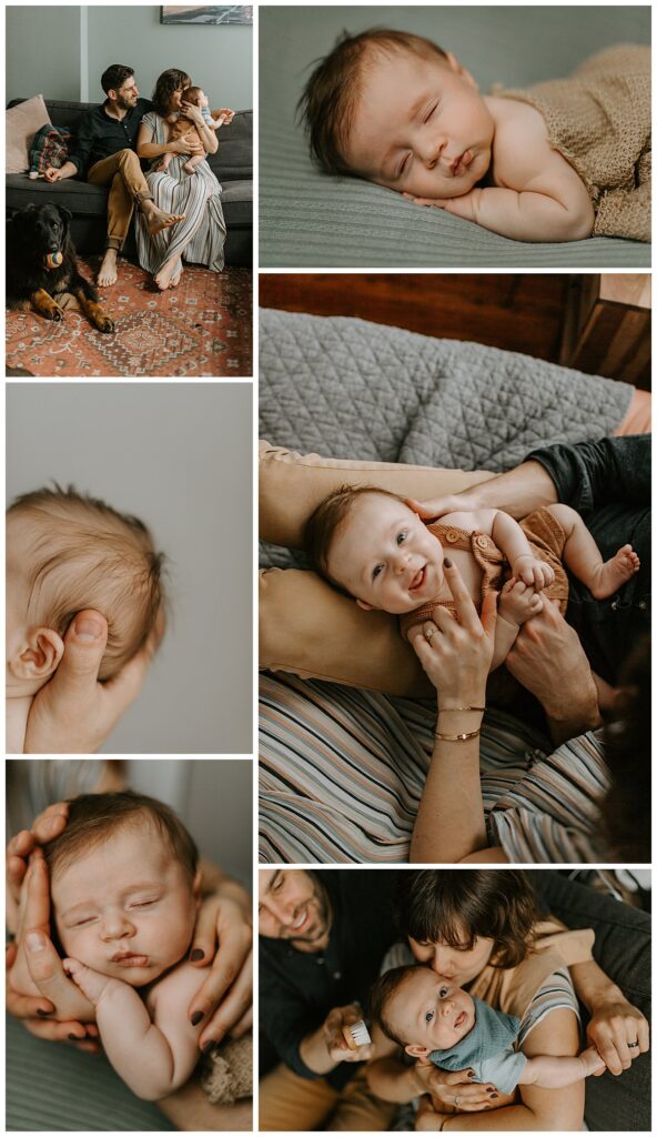 lifestyle images of newborn boy in Philadelphia home