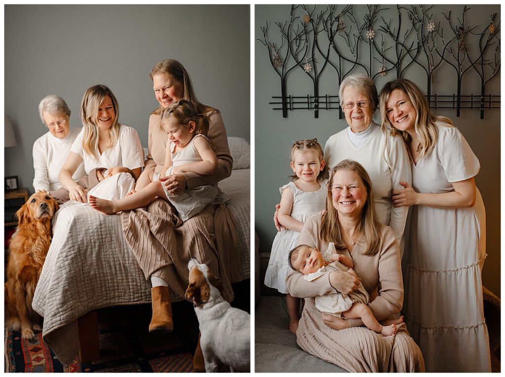 Grandmother, Great Grandmother, Mother and daughters in a family photo together